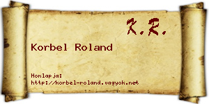 Korbel Roland névjegykártya